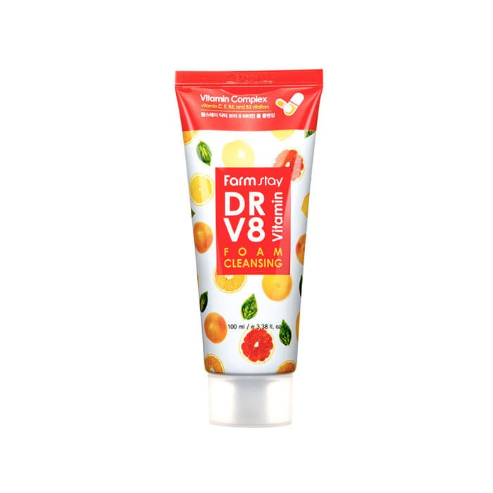 Farmstay Dr. V8 Vitamin Foam Cleansing: Achieve clear, bright, and revitalized skin with this gentle foam cleanser.