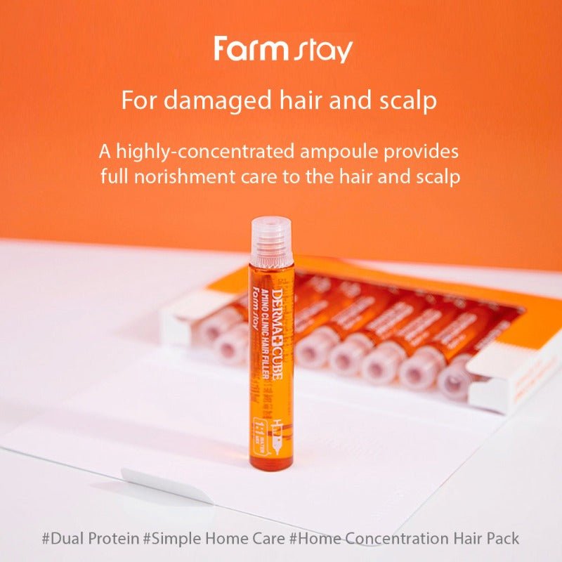 Farmstay - Derma Cube Amino Clinic Hair Filler - UShops - Korea hair treatment