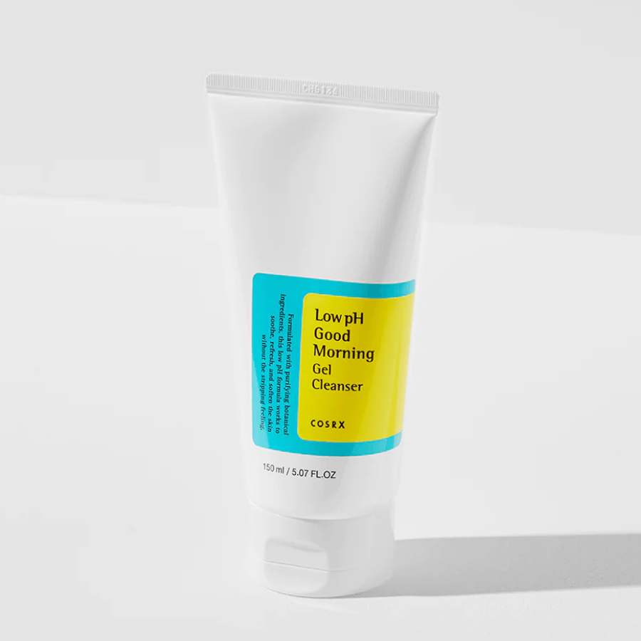 COSRX Low pH Good Morning Gel Cleanser: Gentle, removes impurities without irritation. Restores pH level, refreshed and glowy