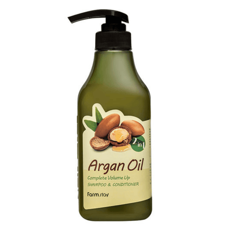 Farmstay Argan Oil Complete Volume Up Shampoo & Conditioner: Moisturizes, hydrates, and strengthens hair. Scalp care.