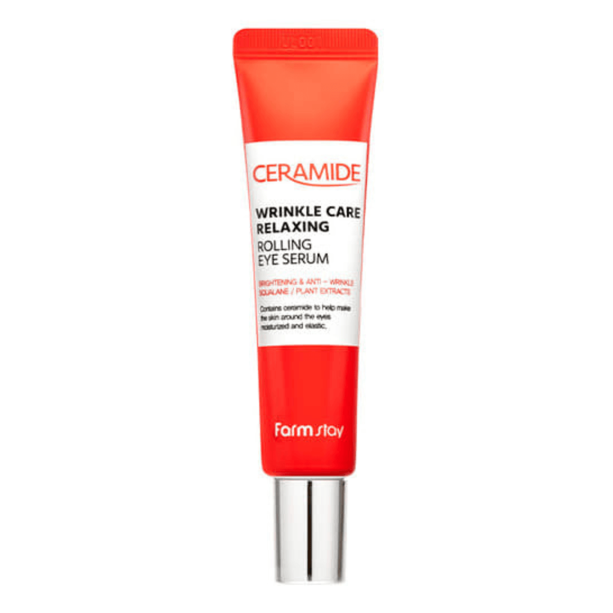 Farmstay Ceramide Wrinkle Care Eye Serum: Moisturizes, cools, brightens and improves wrinkles with a roll-on applicator.