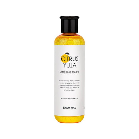 Farmstay Citrus Yuja Vitalizing Toner (280ml) - UShops, Moisturizing Water-Type Toner, Skin Elasticity Toner,