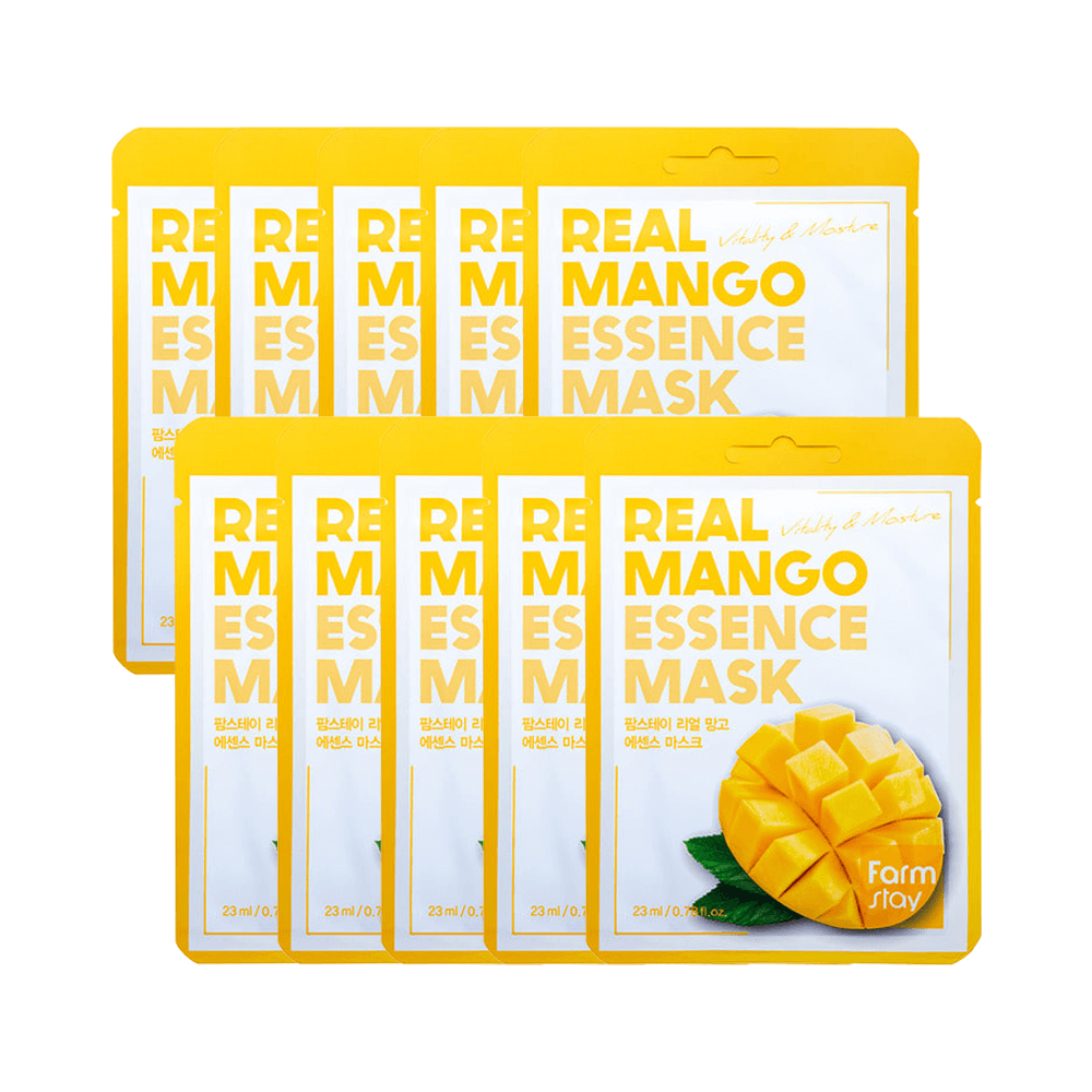 Farmstay Mango Essence Mask: Mango extract + hyaluronic acid nourish, moisturize, and strengthen skin.