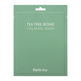 Farmstay Tea Tree Biome Calming Mask: Soothes and strengthens skin. Hydrates and nourishes. Reinforces damaged skin barrier.