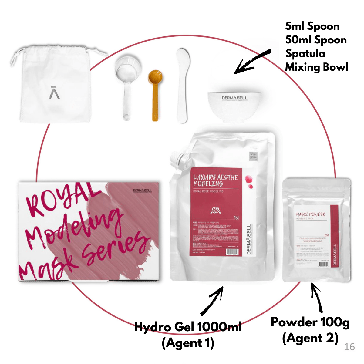 Hydro Jelly Modeling Mask - Rose - Dermabell - Ushops - Korean Skin Care, Continuous Cooling, Sustainable Nutrition