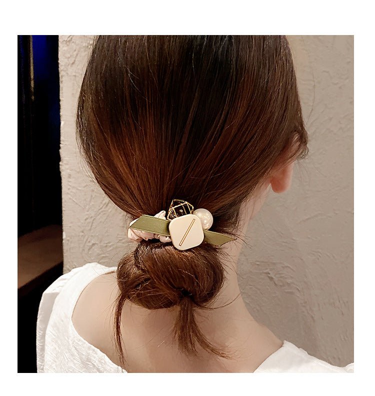 Korean Style Button Scrunchies Hair Ties (3 colors) - UShops