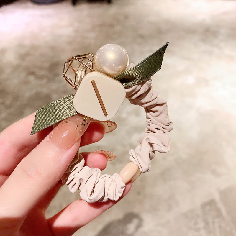 Korean Style Button Scrunchies Hair Ties (3 colors) - UShops