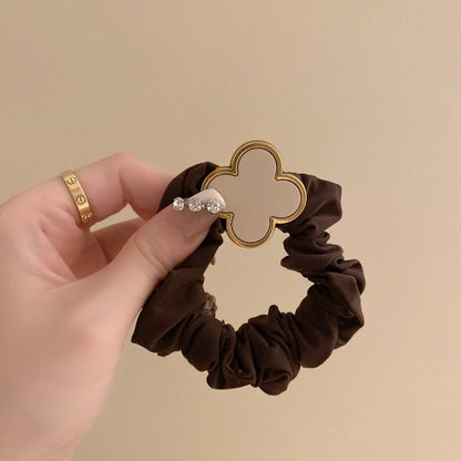 Korean Style Metal Four-Leaf Clover Scrunchies Hair Ties (2 colors) - UShops