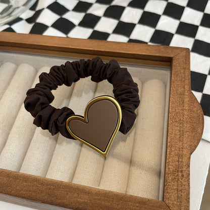 Korean Style Metal Heart Scrunchies Hair Ties (3 colors) - UShops