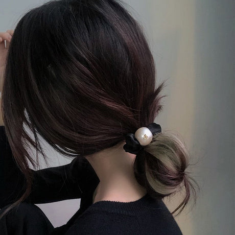 Korean Style Pearl Scrunchies Hair Ties - UShops