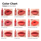 Peripera Ink Airy Velvet AD Lip Tint (6 Colors) - UShops, Long-lasting color, MLBB shades, Lip makeup, Velvet texture,
