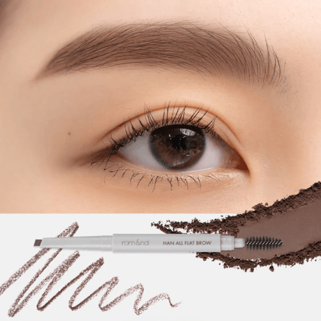 rom&nd Han All Flat Brow #W2 Mild Woody - UShops,Brow shaping, Makeup tool, Brow definition, Eyebrow pencil, Brow shading