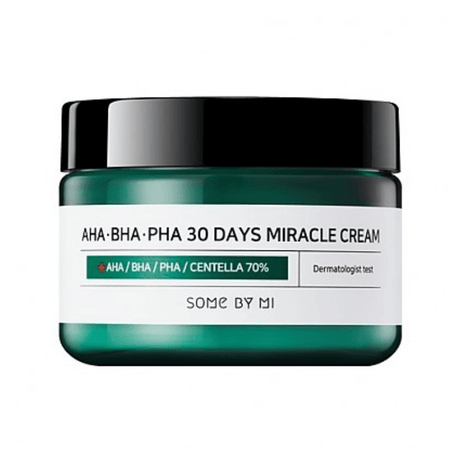 SOME BY MI AHA.BHA.PHA 30 Days Miracle Cream: Purifying cream with tea tree, AHA, BHA, PHA for clear, moisturized skin.