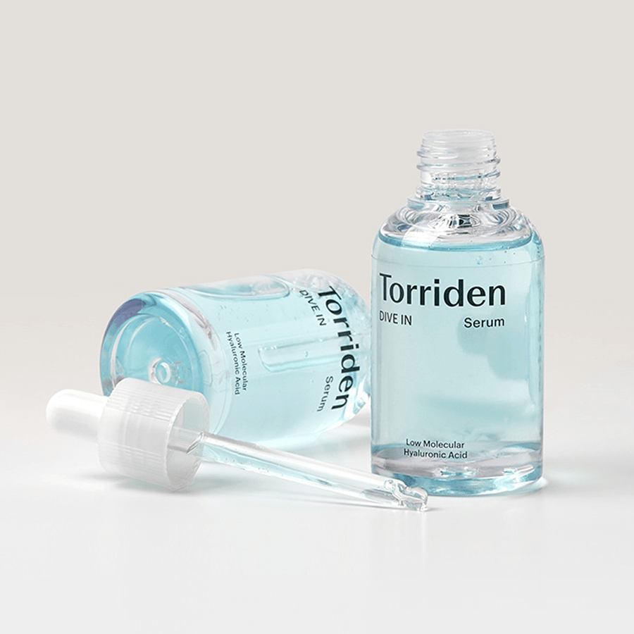 Torriden DIVE-IN Low Molecular Hyaluronic Acid Serum: Intensive moisturization. Skin soothing. Refreshing water gel formula.