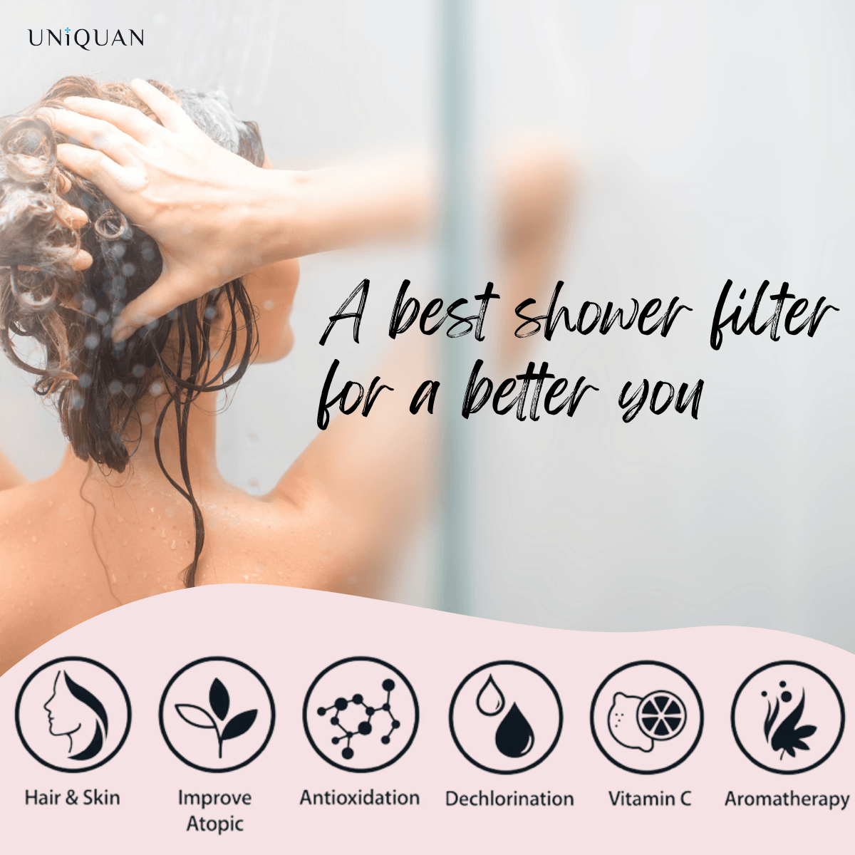 Uniquan Vitamin Shower Filter - Cherry Blossom / Sakura - UShops