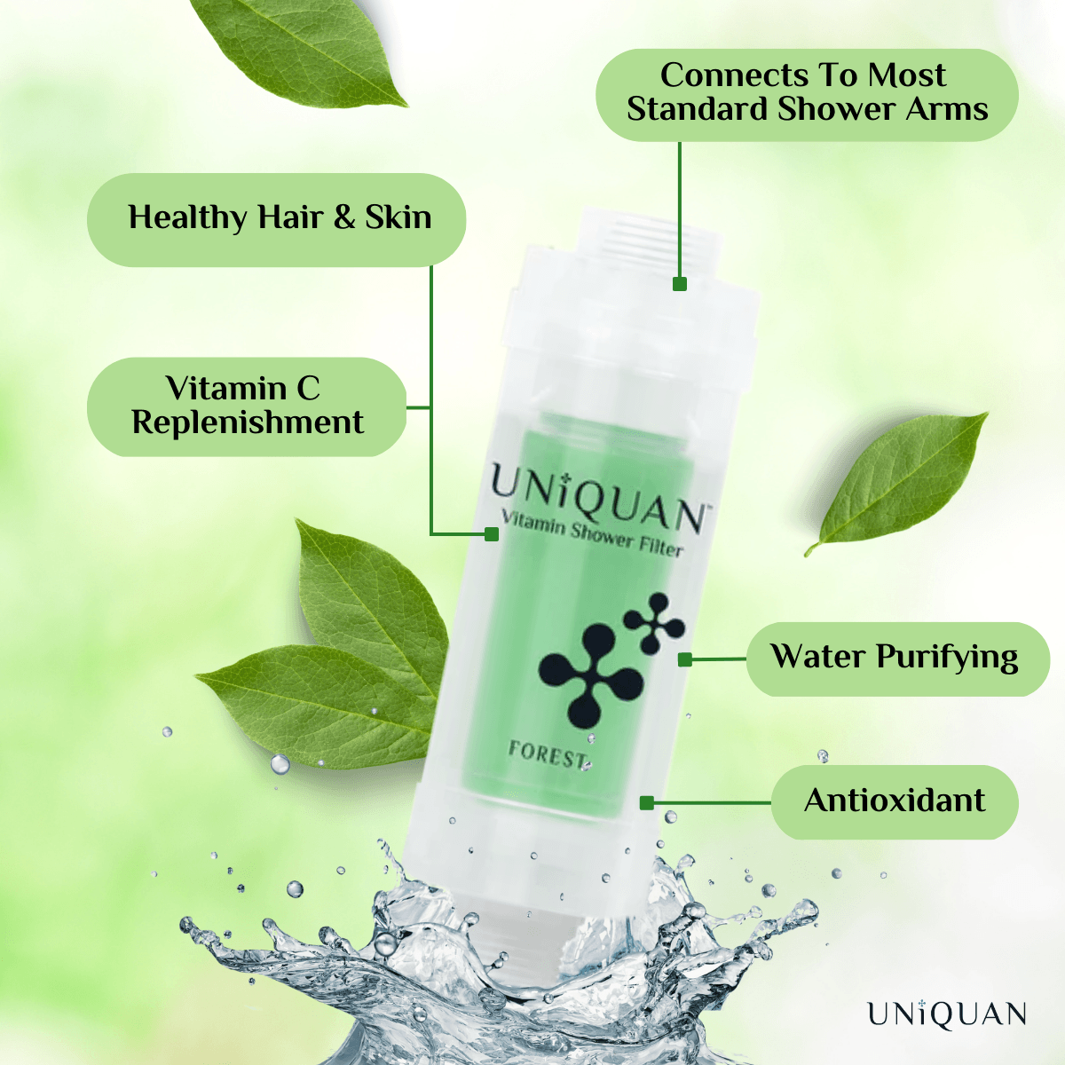 Uniquan Vitamin Shower Filter - Forest - UShops